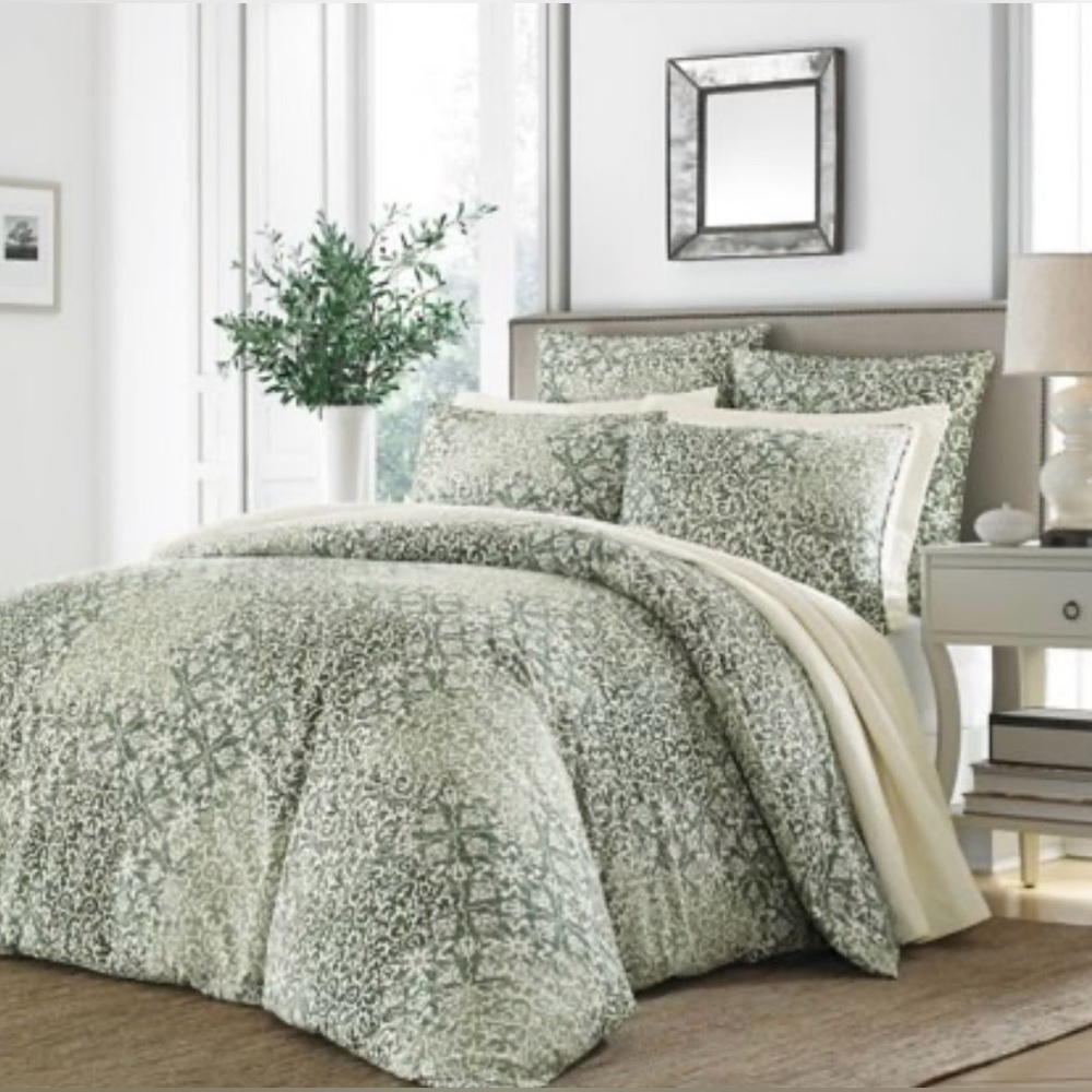 Stone Cottage Abingdon Green Duvet Set Queen New